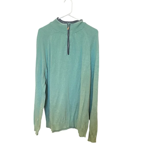 Fairlane Green Navy/White Quarter Zip Sweater XXL - Picture 2 of 7